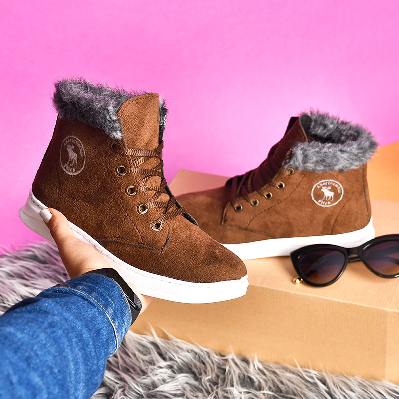 نیم بوت دخترانه قهوه ای مدل Kety