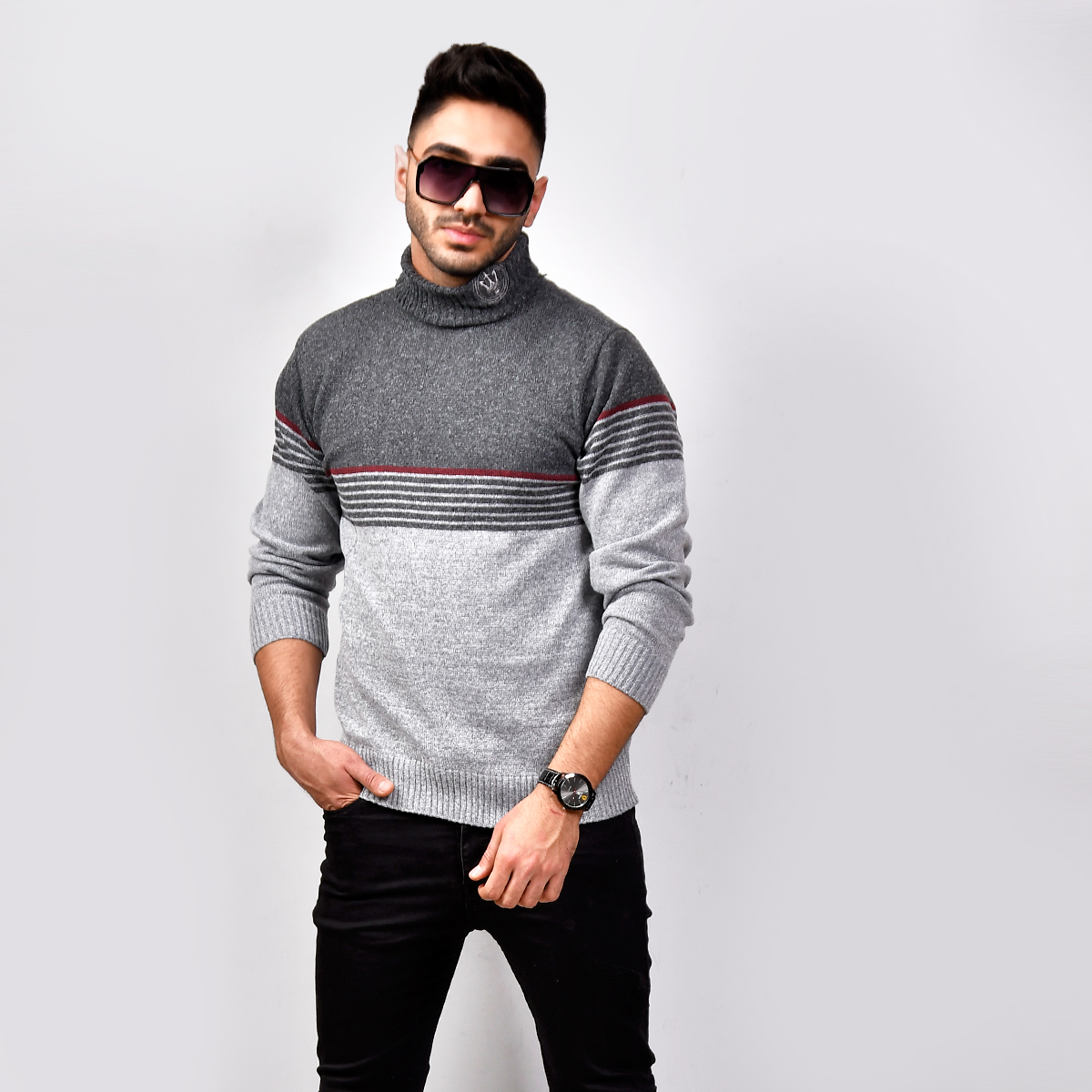 پلیور بافت یقه اسکی مردانه مدل Armin