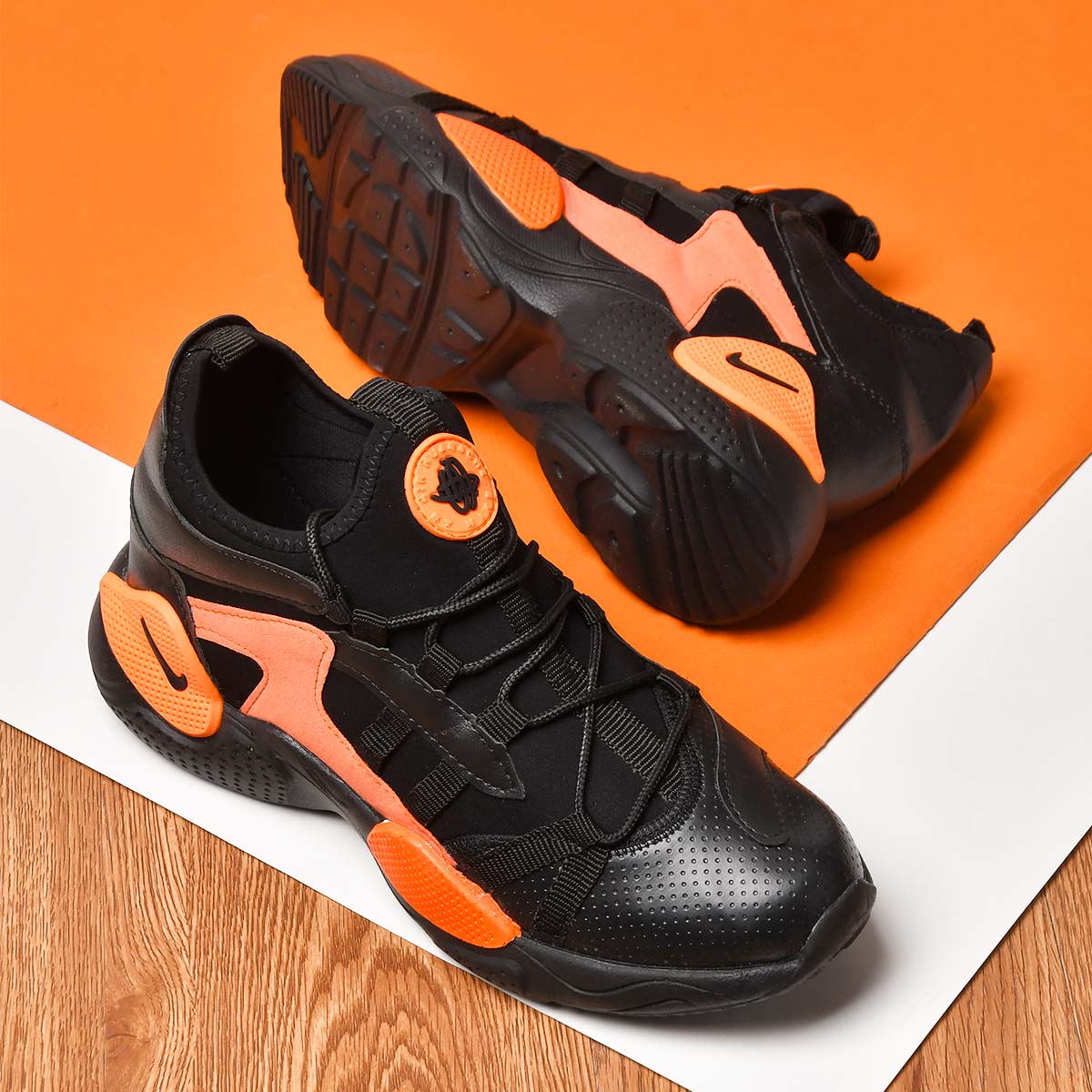 کفش مردانه هوراچی ساقدار مدل zal رنگ مشکی نارنجی