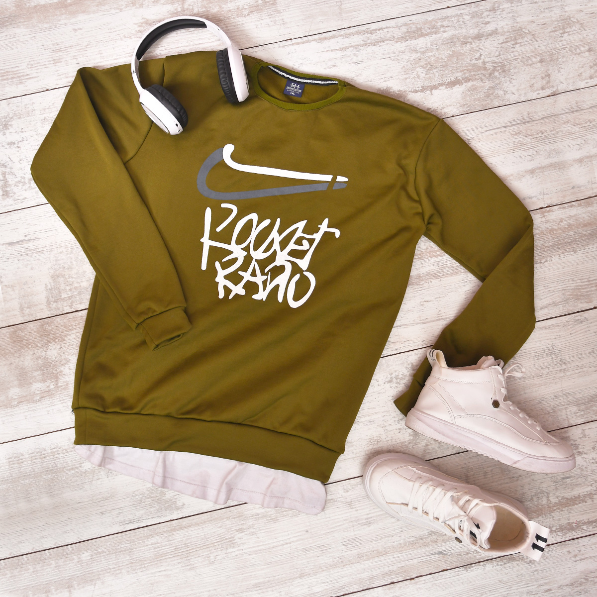 پلیور تو کرکی سبز مردانه مدلRARO