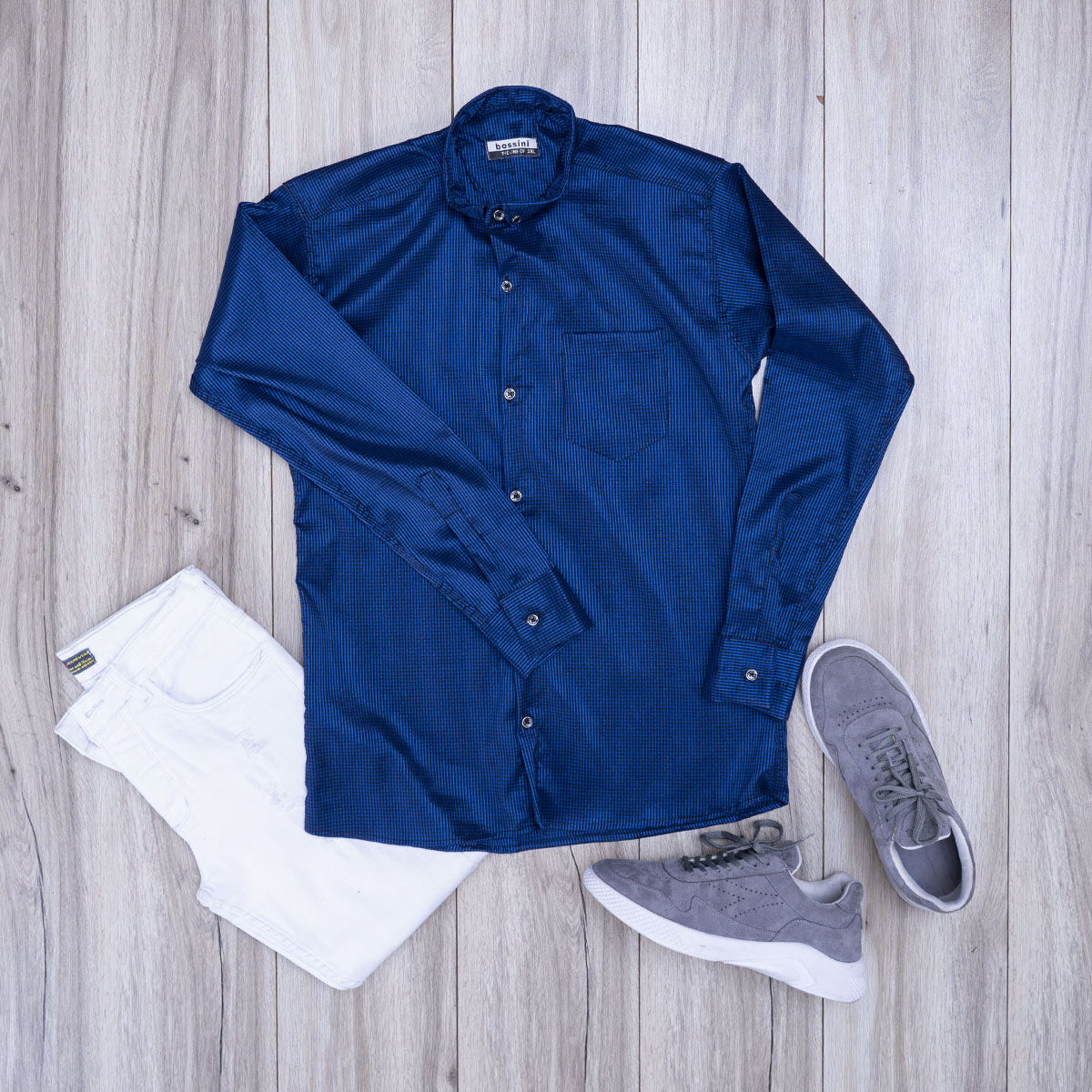 پيراهن مردانه رنگ سرمه اي مدل Advit