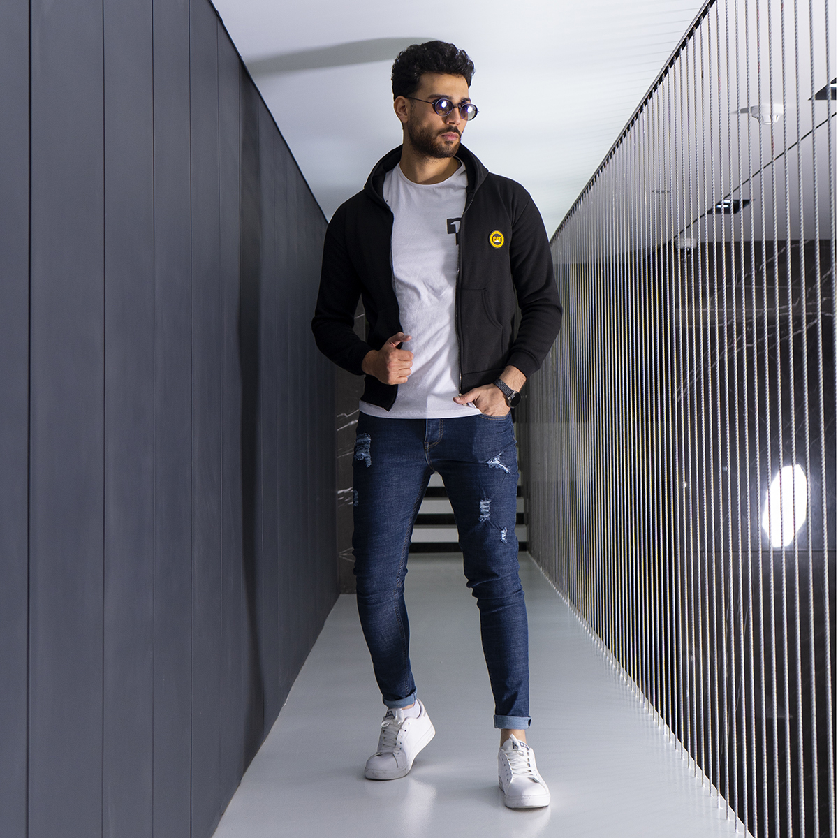 سوئیشرت تو کرکی مدل cat مشکی