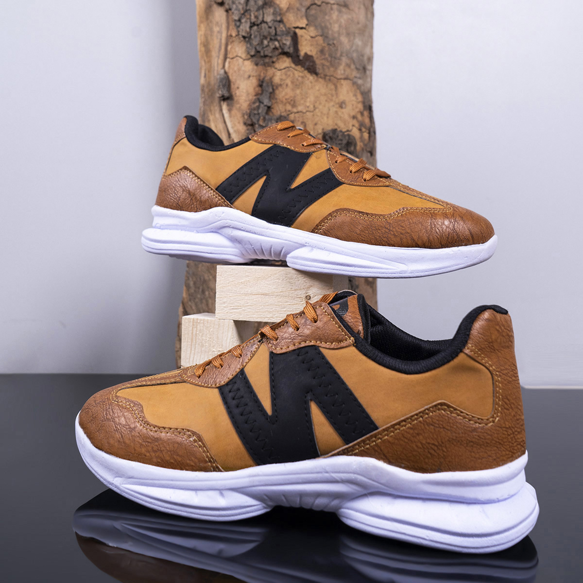 کفش مردانه عسلی مدل Romik