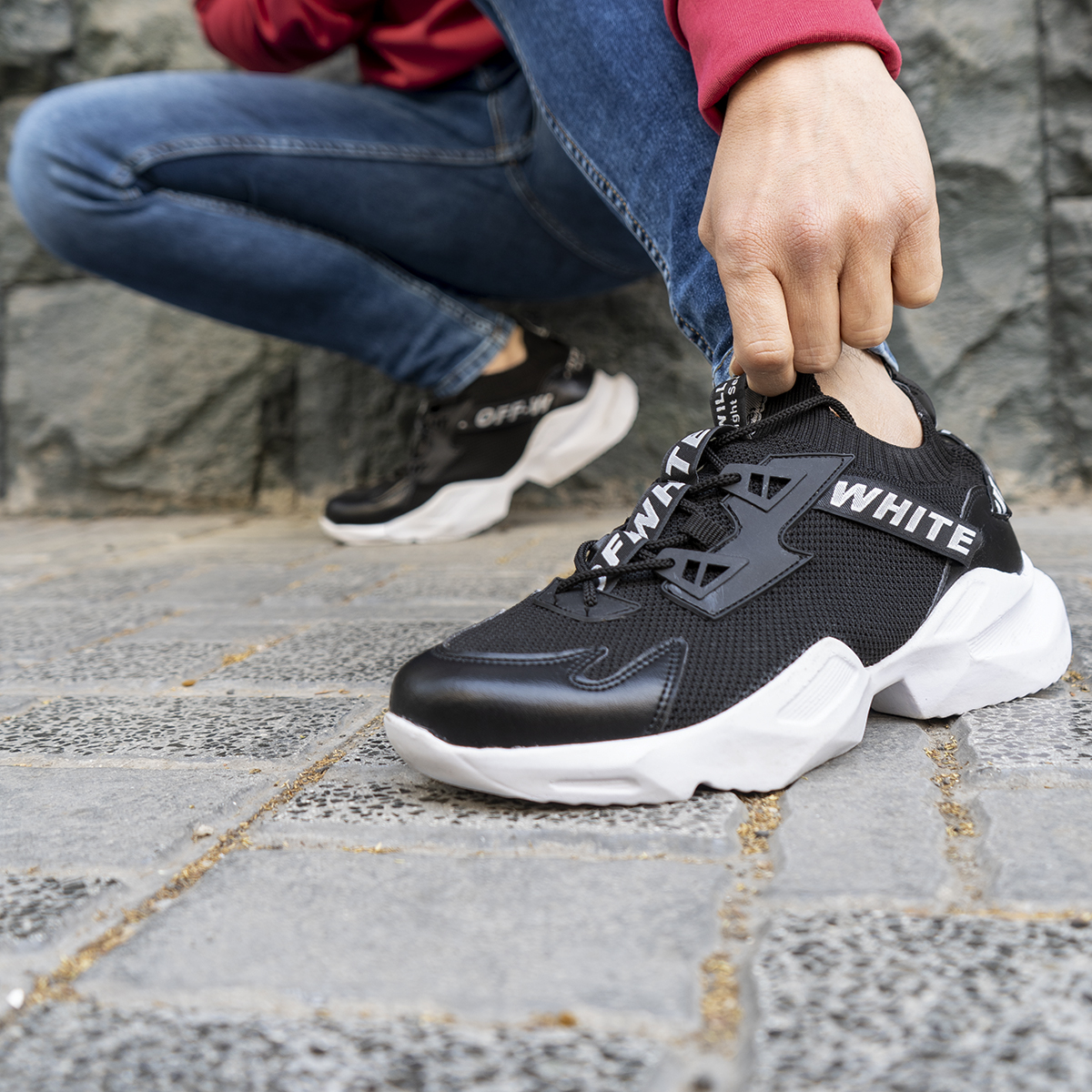 کفش مردانه off white مشکی مدل lucas