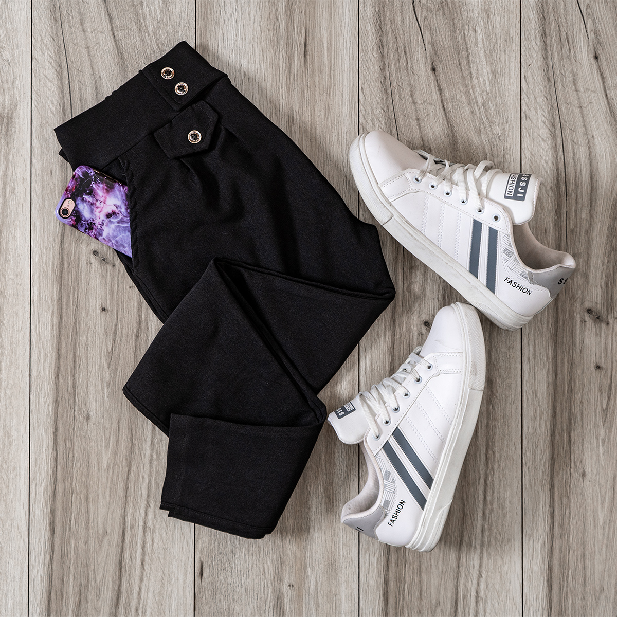 شلوار دو دكمه مردانه مشكي مدل Cedy