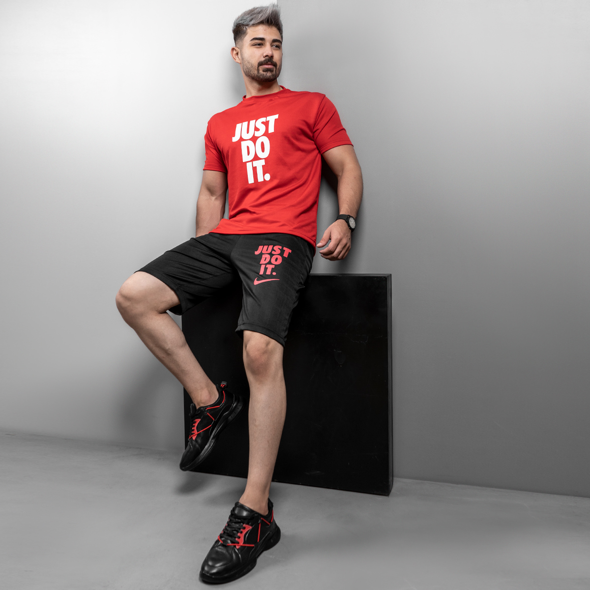 ست تیشرت شلوارک just do it مردانه مدل F66