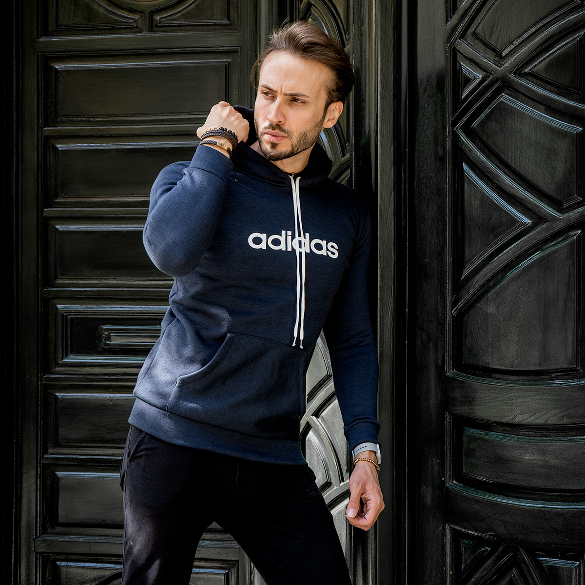 هودی کلاه دار طرح Adidas مردانه مدل james