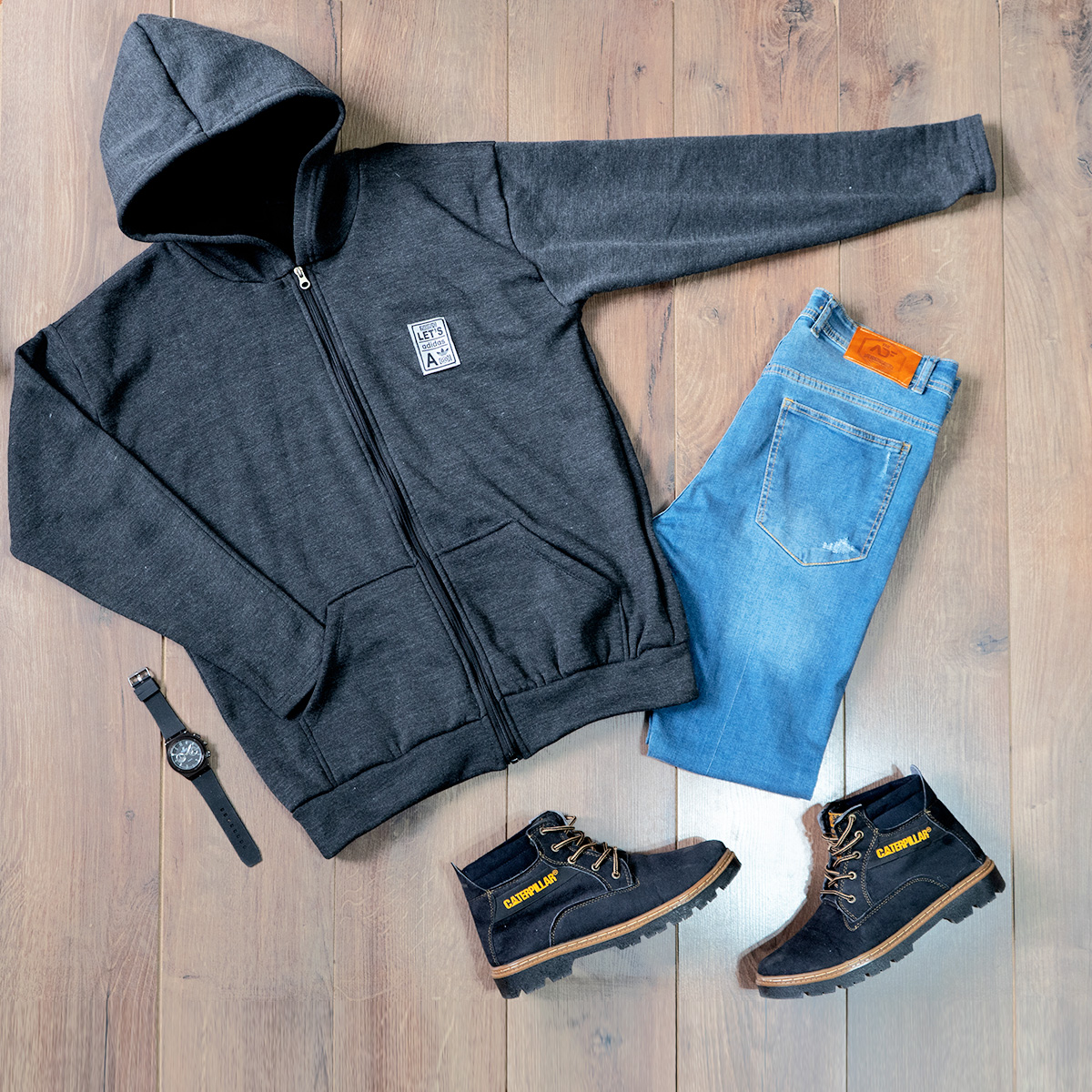 سوییشرت ذغالی مردانه مدل A2021