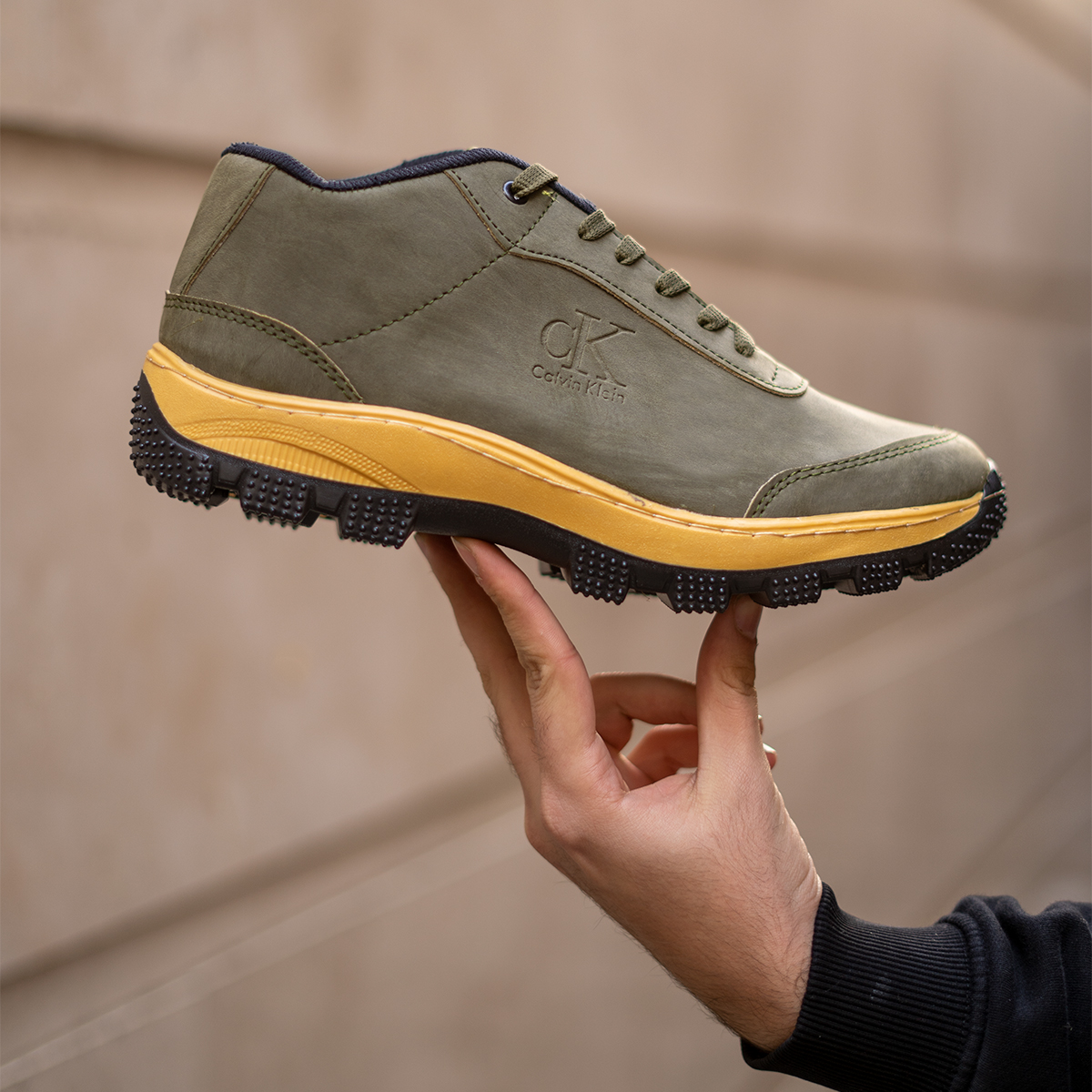 کفش مردانه زیتونی مدل Behdad