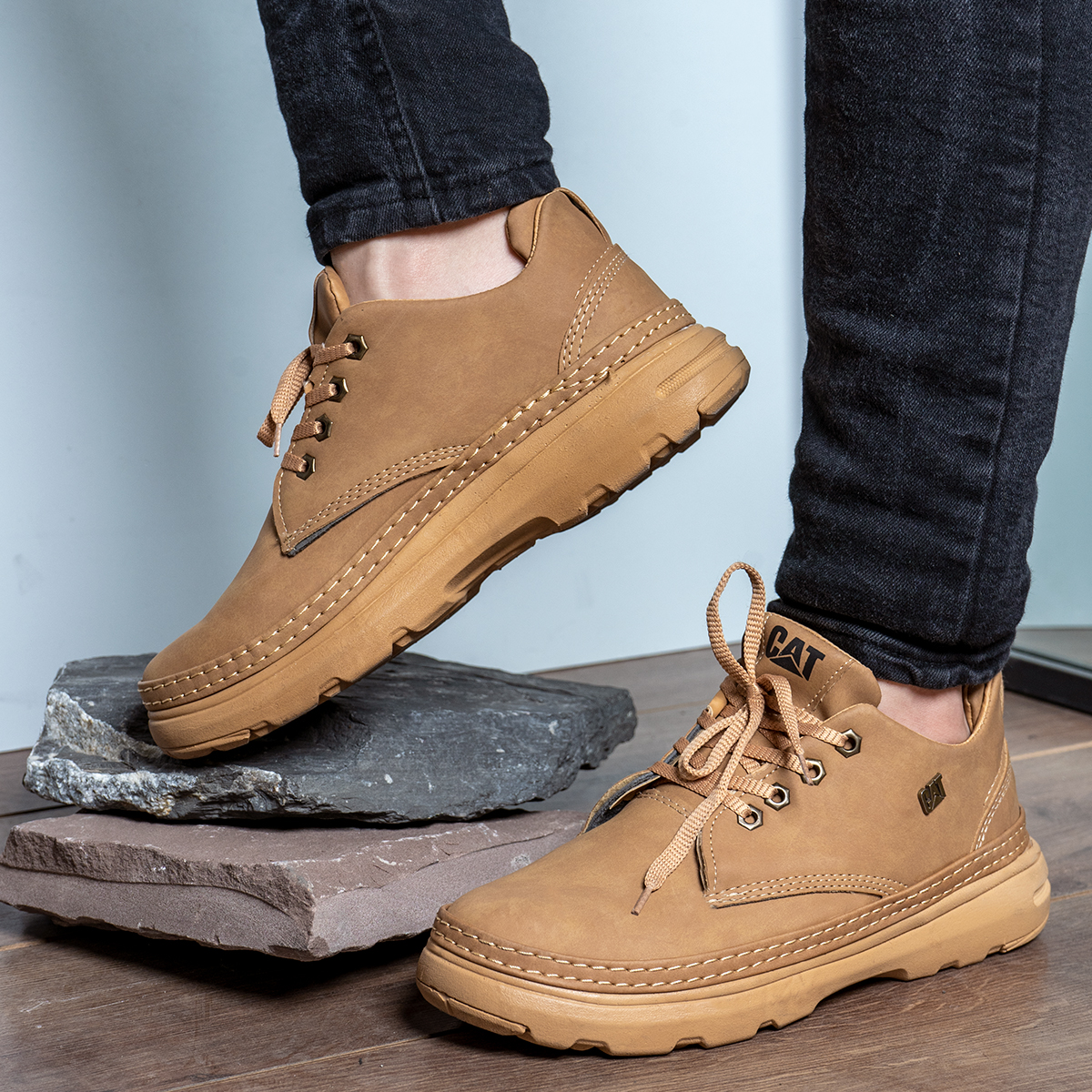 کفش تخت CAT کرم مردانه مدل Magno