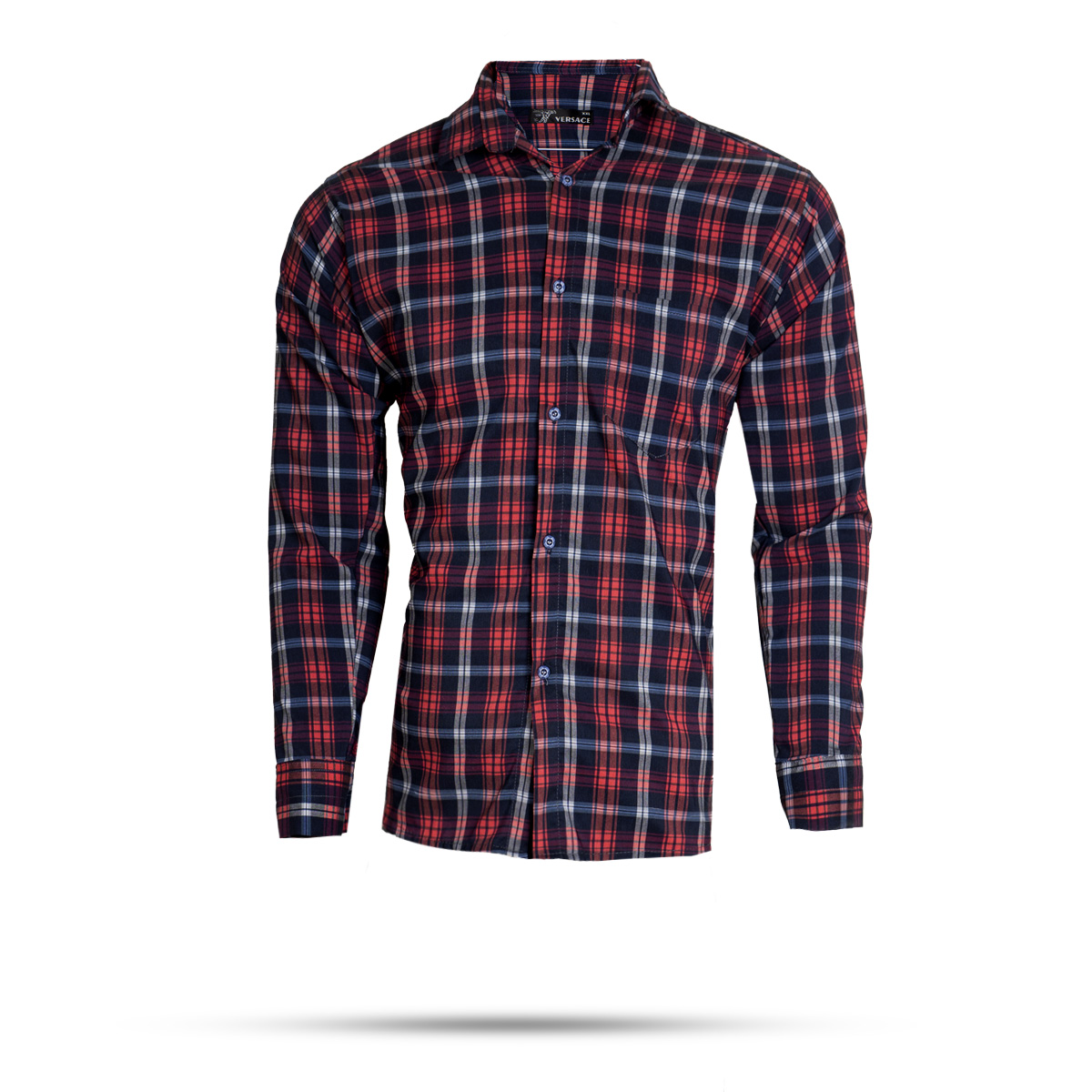 پیراهن چهارخانه قرمز سرمه ای مدلDivan