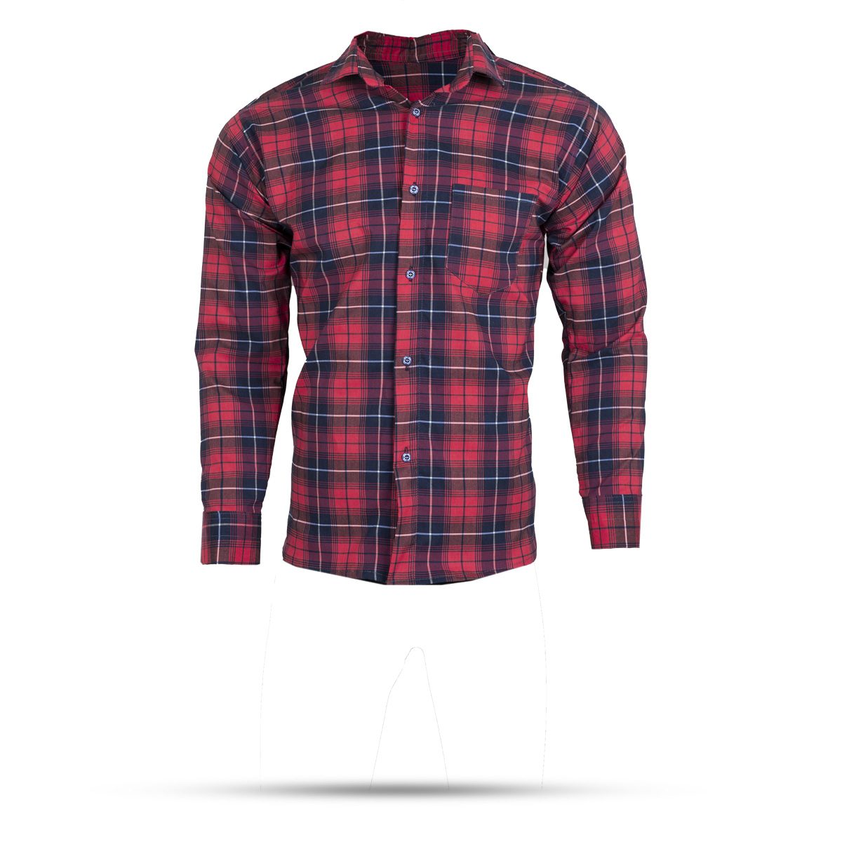 پیراهن چهارخانه قرمز مردانه مدلDivan