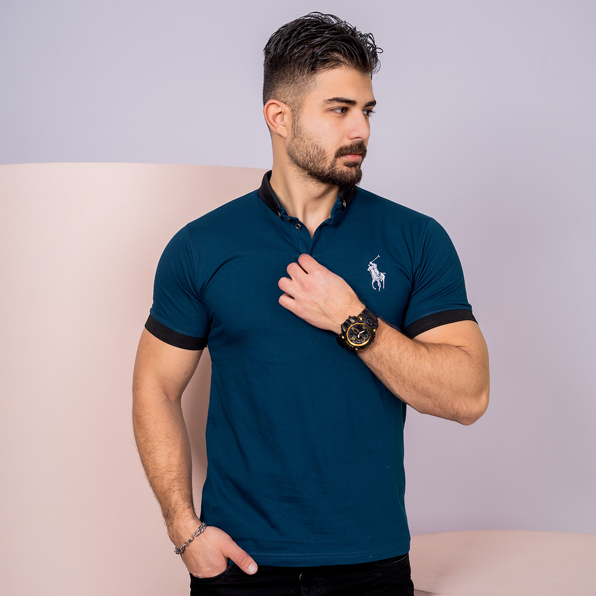 تیشرت POLO مردانه آبی مدل Havino