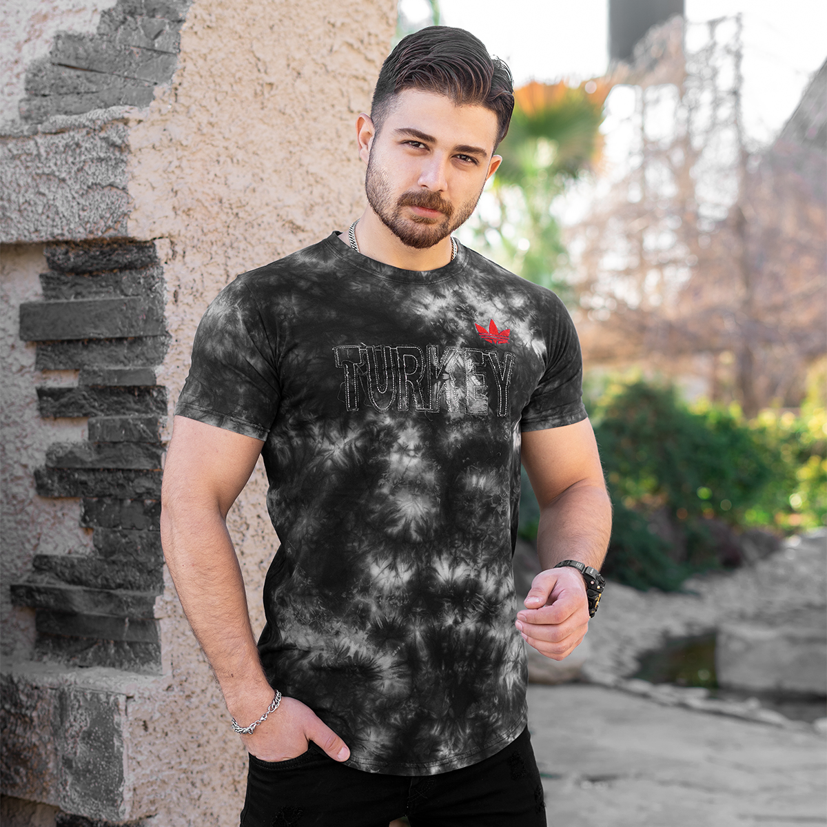 تیشرت ابرو بادی مشکی مردانه مدلTurkey