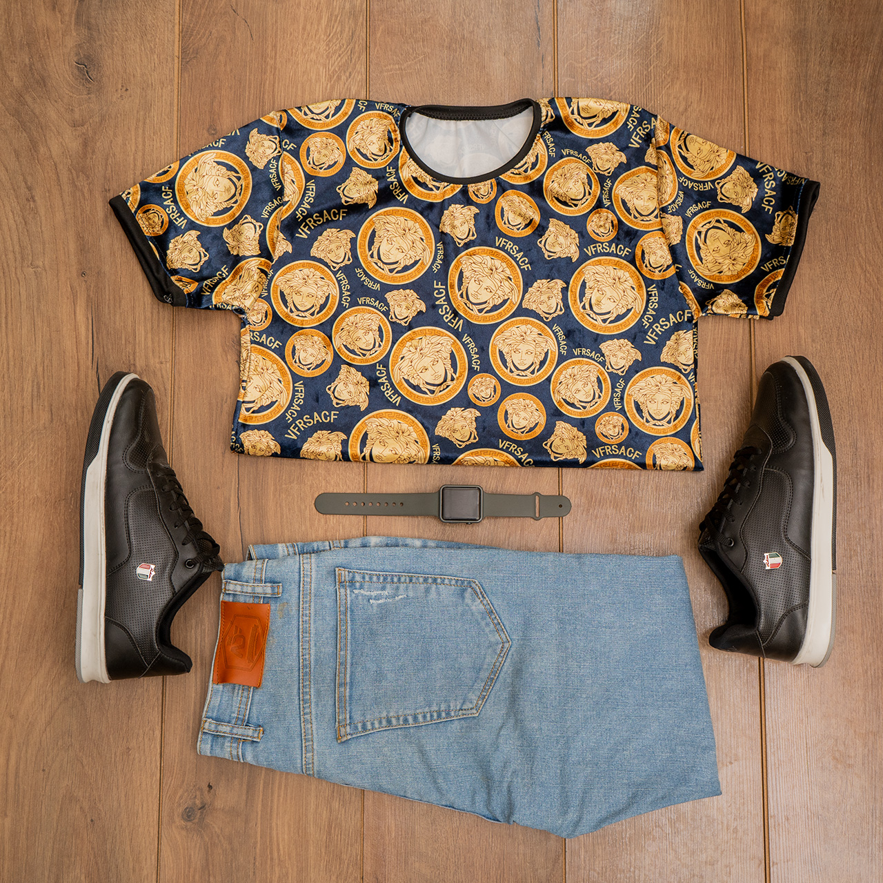 تیشرت مخمل ورساچه مردانه مدلX55