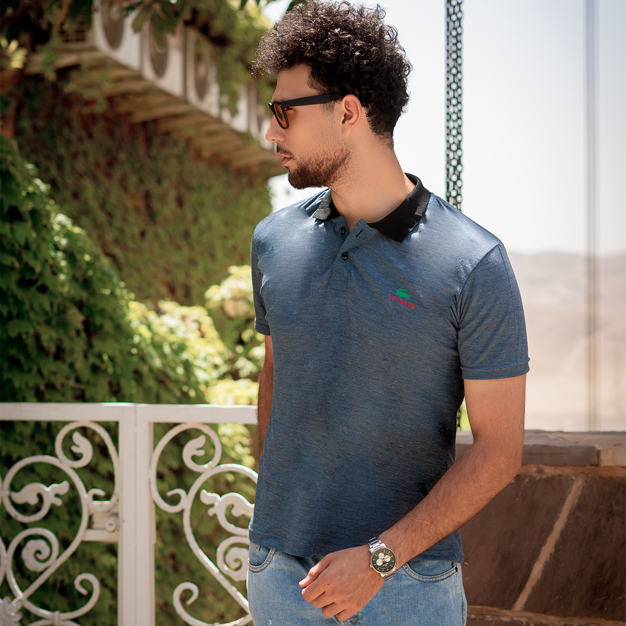 تیشرت مردانه ( مارک رندوم )سبز آبی مدل kapi