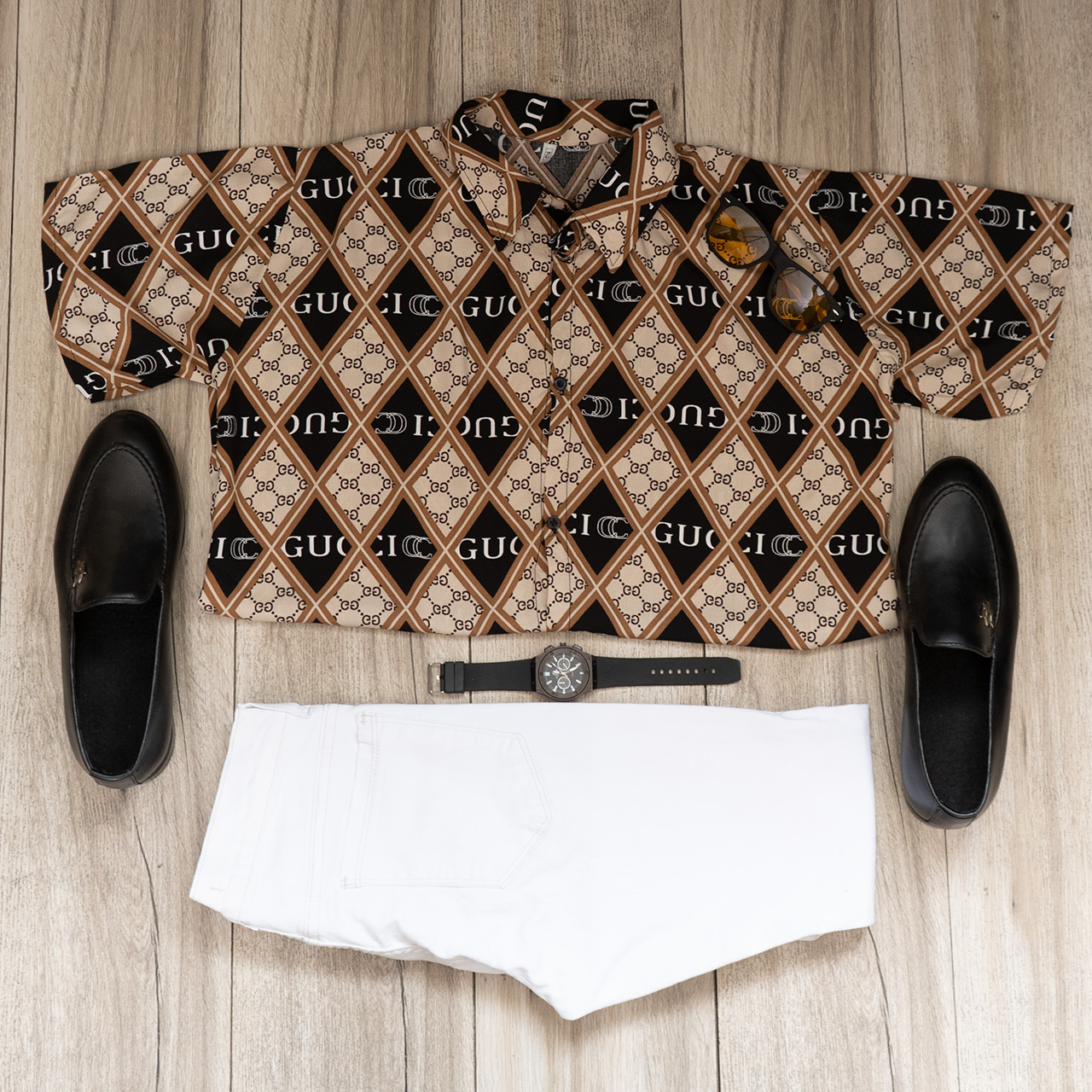 پیراهن هاوایی مردانه گوچی مدل p9