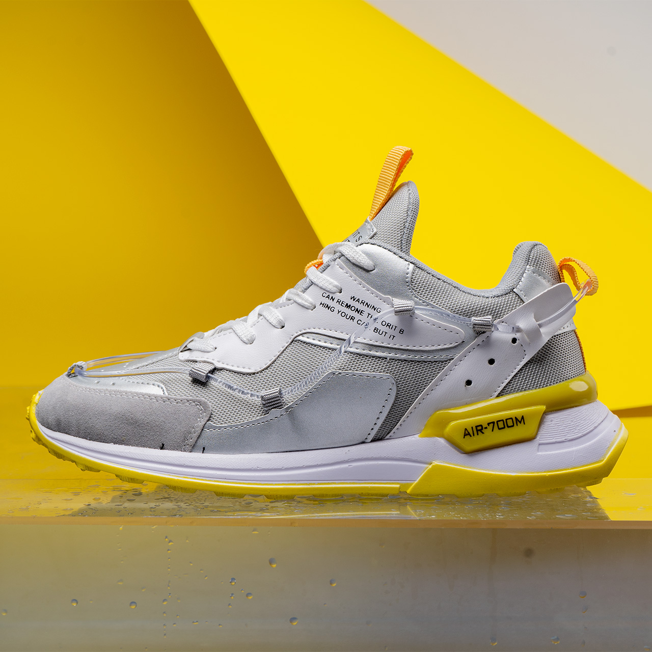 کفش ورزشی نایک طوسی زرد مردانه Zoom 700