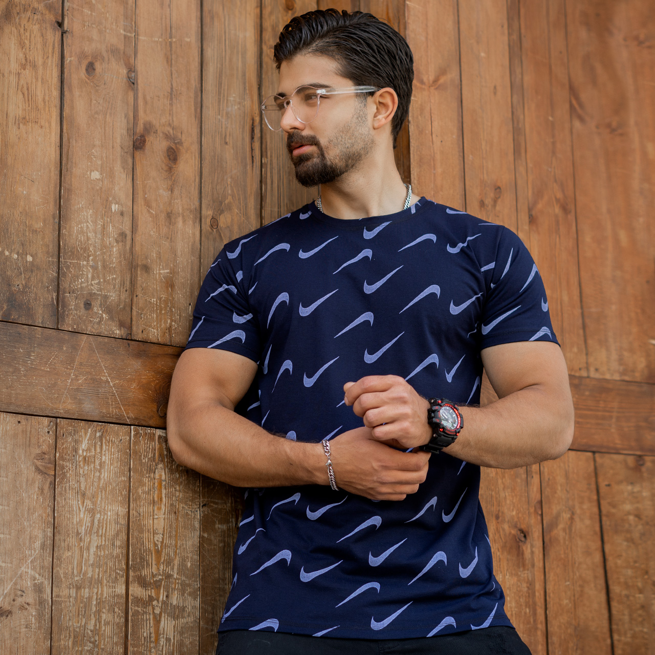 تیشرت نایک سرمه ای مردانه مدل omid