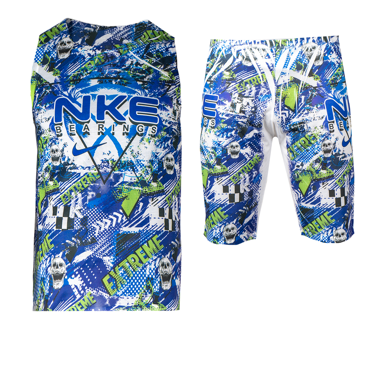 ست رکابی شلوارک آبی مردانه مدل Nike 40