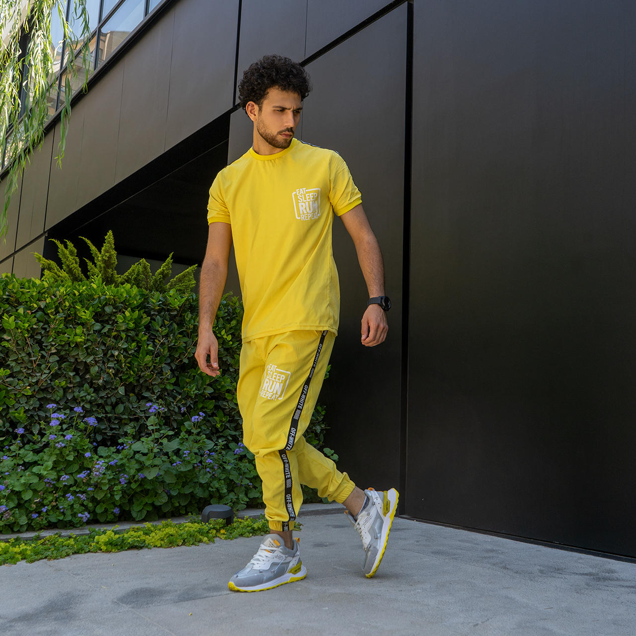 ست تیشرت شلوار مردانه زرد مدل Yamo