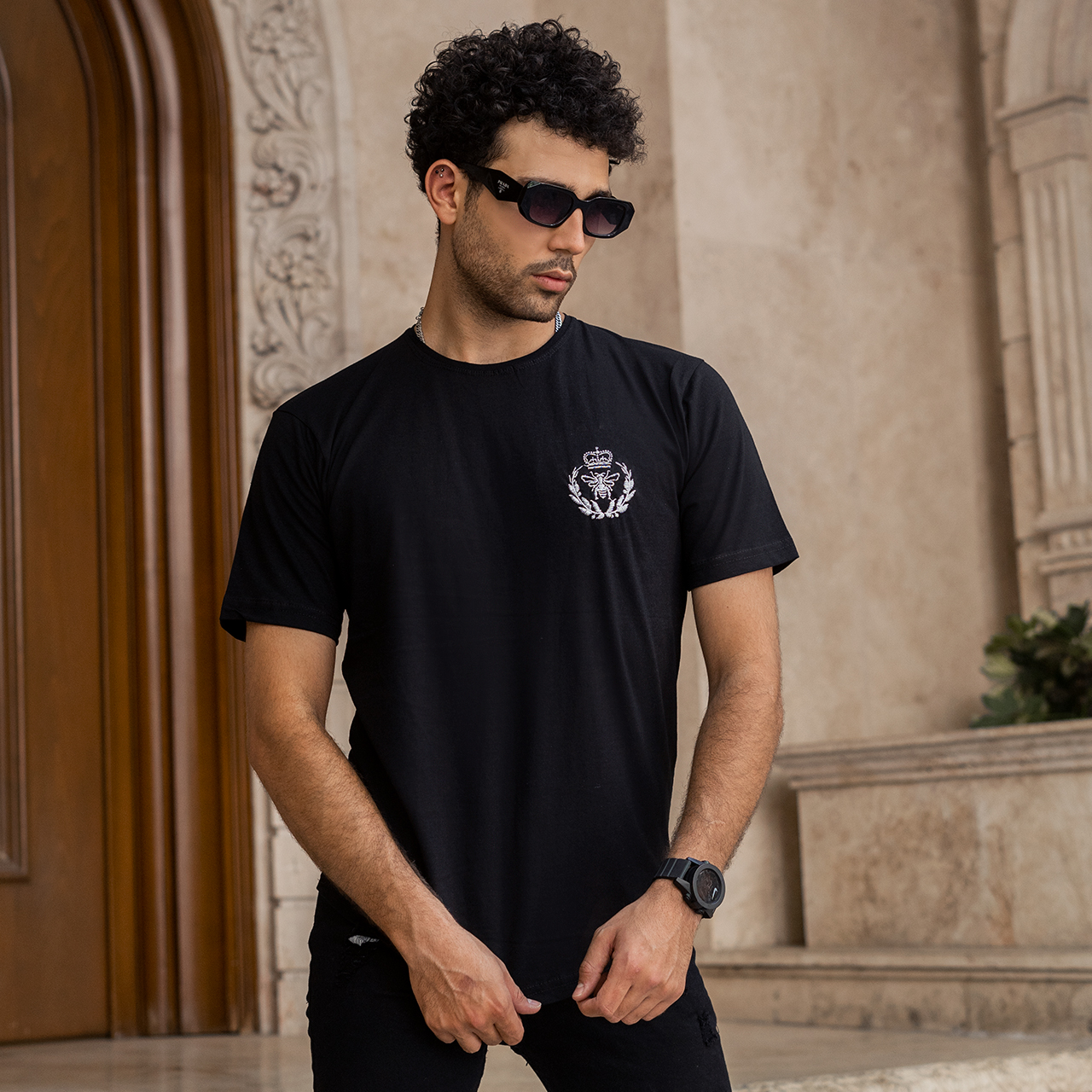 تیشرت مشکی مردانه مدل Farhan