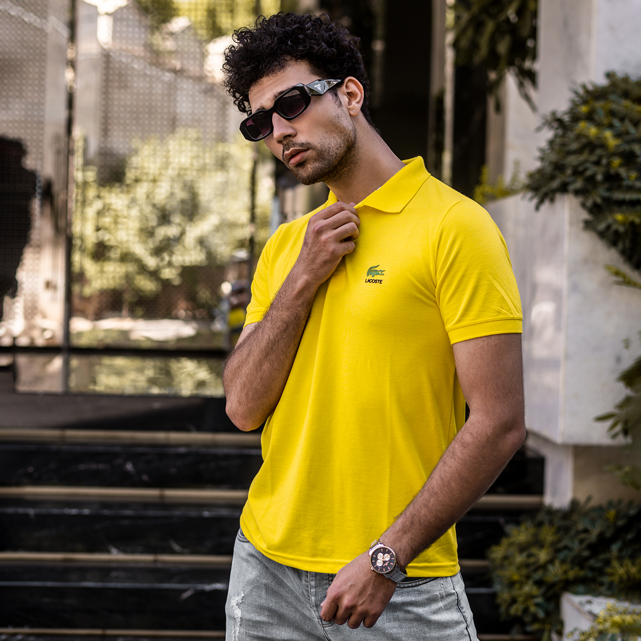 تیشرت مردانه Lacoste جودون-زرد مدل Mahyar