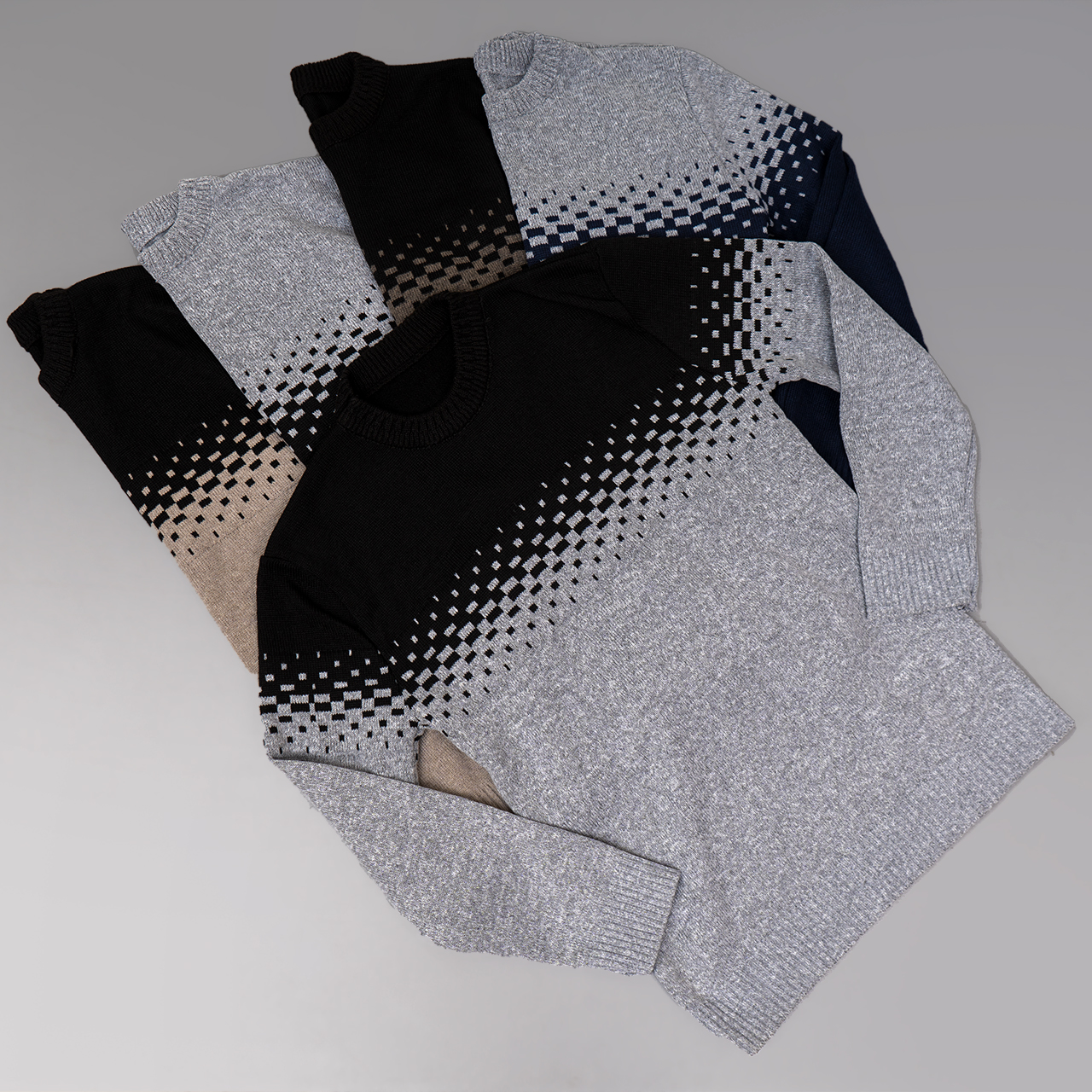 پلیور مردانه دو رنگ کرم مشکی مدلShatel