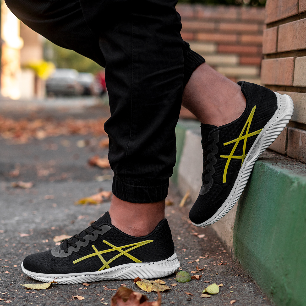 کفش ورزشی مردانه اسیکس مشکی زرد ( T)مدل A10