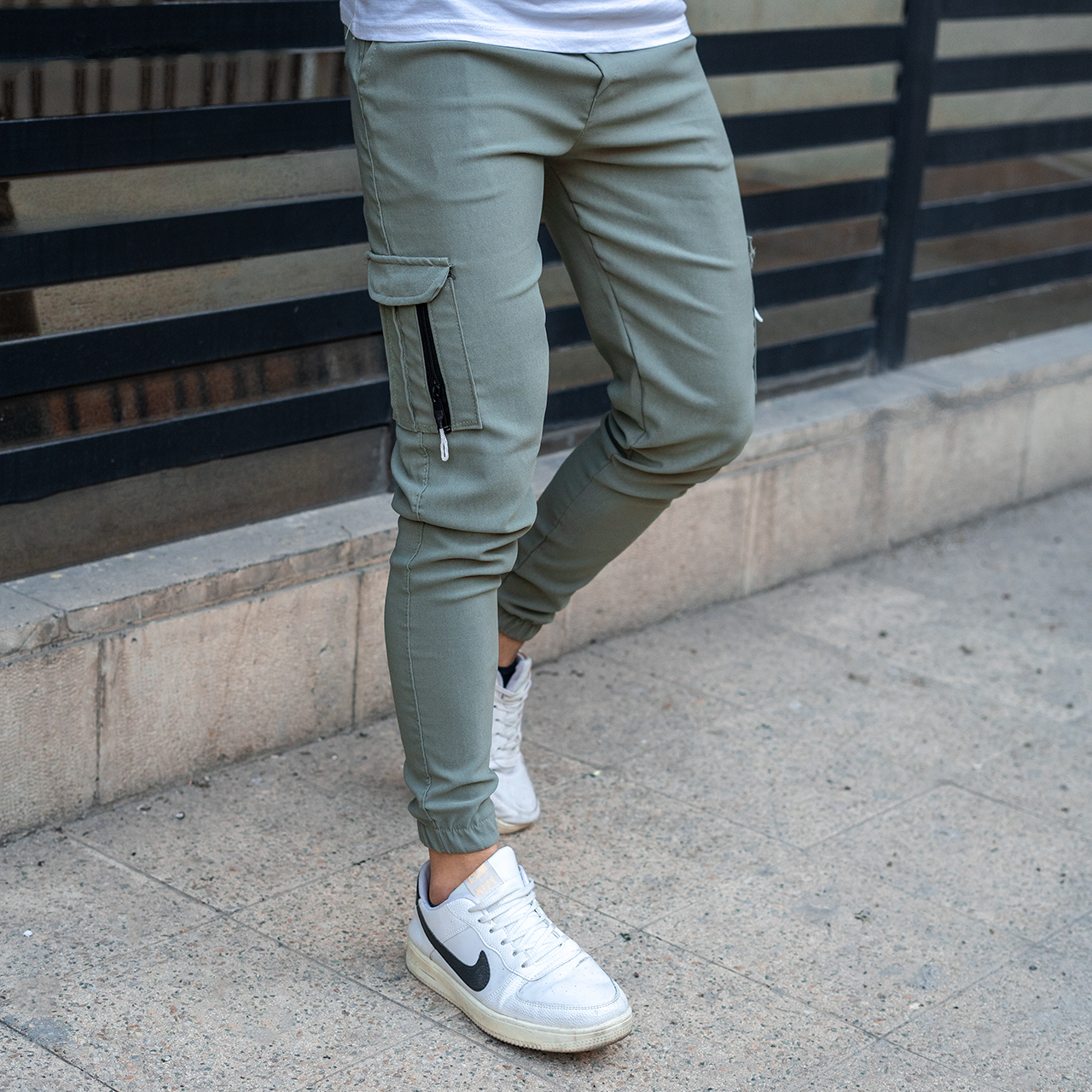 شلوار اسلش مردانه سبز مدل ALIMA