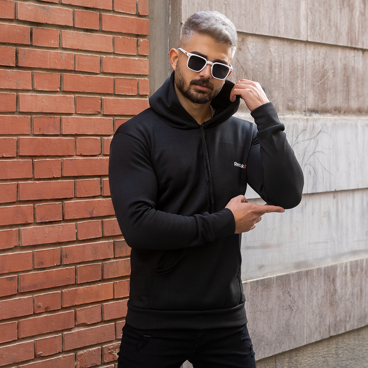 هودی ریبوک مشکی مردانه مدل ARZHIN