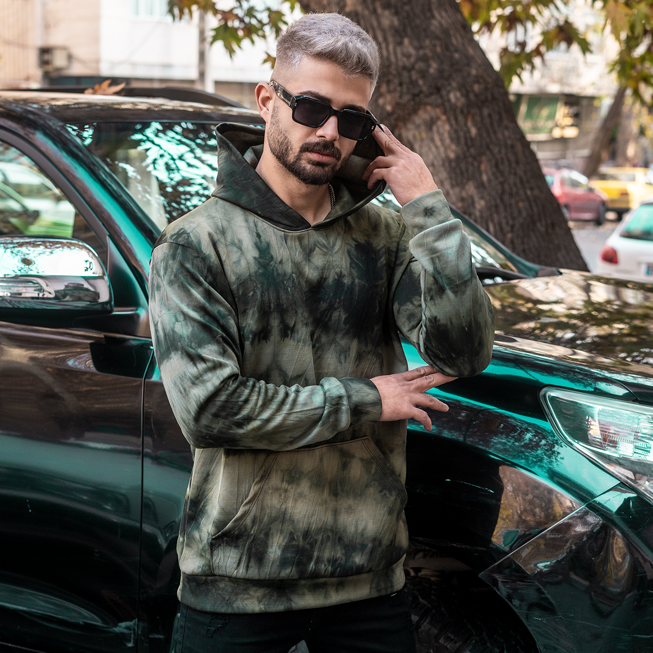 هودی مردانه سبز مدل Barisan