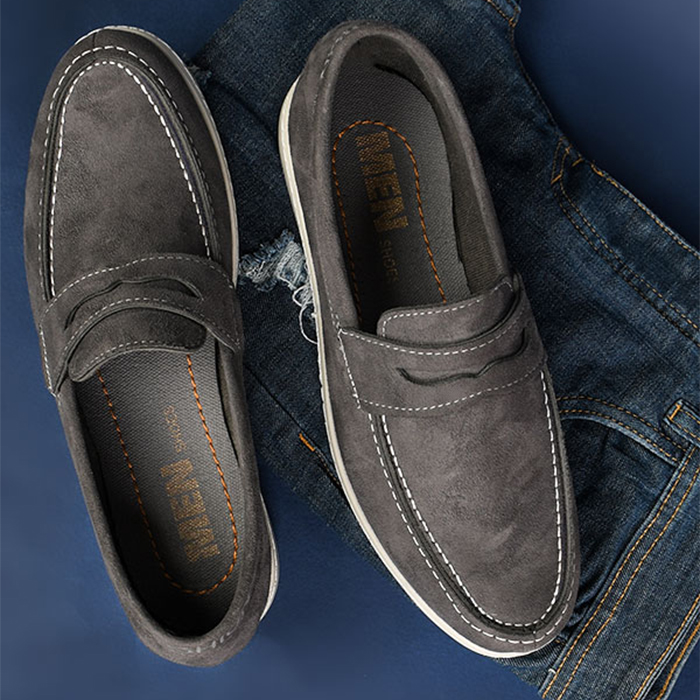 کفش کالج طوسی مردانه مدل Aril