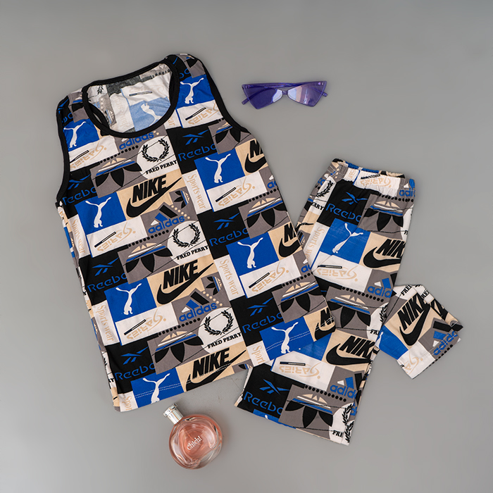 ست تاپ شلوار Nike دخترانه آبی مدل viana