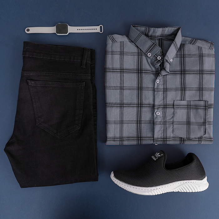 پیراهن مردانه طوسی تیره مدل Tanpoosh