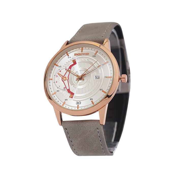 ساعت مچی طوسی صفحه سفید(طرح کمان) empower مدل EM20