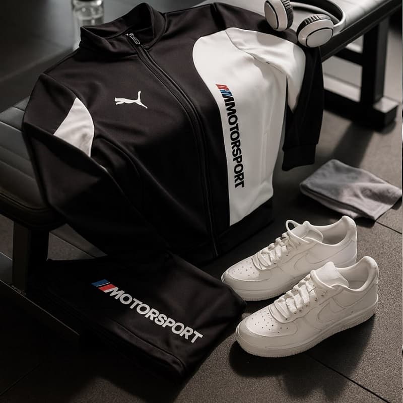 ست سوییشرت شلوار مردانه مشکی مدل MotorSport