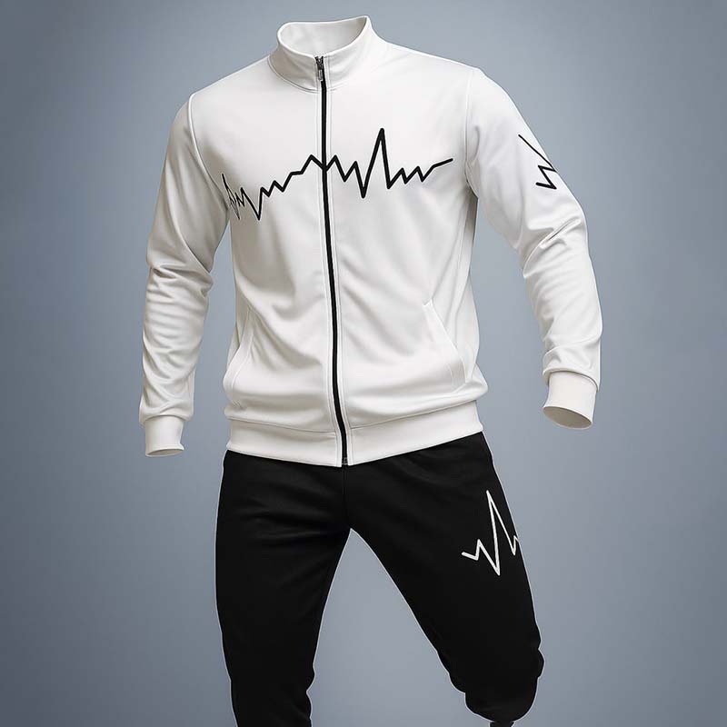 ست سوییشرت شلوار مردانه سفید مدل EKO