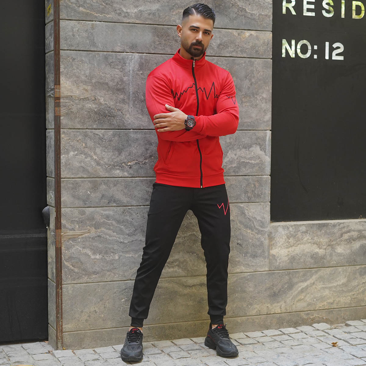 ست سوئیشرت شلوار مردانه قرمز مدل EKO