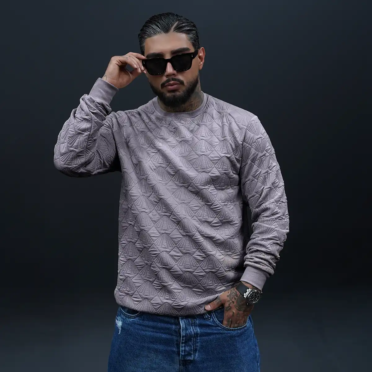 دورس مردانه طوسی مدل Ayaz