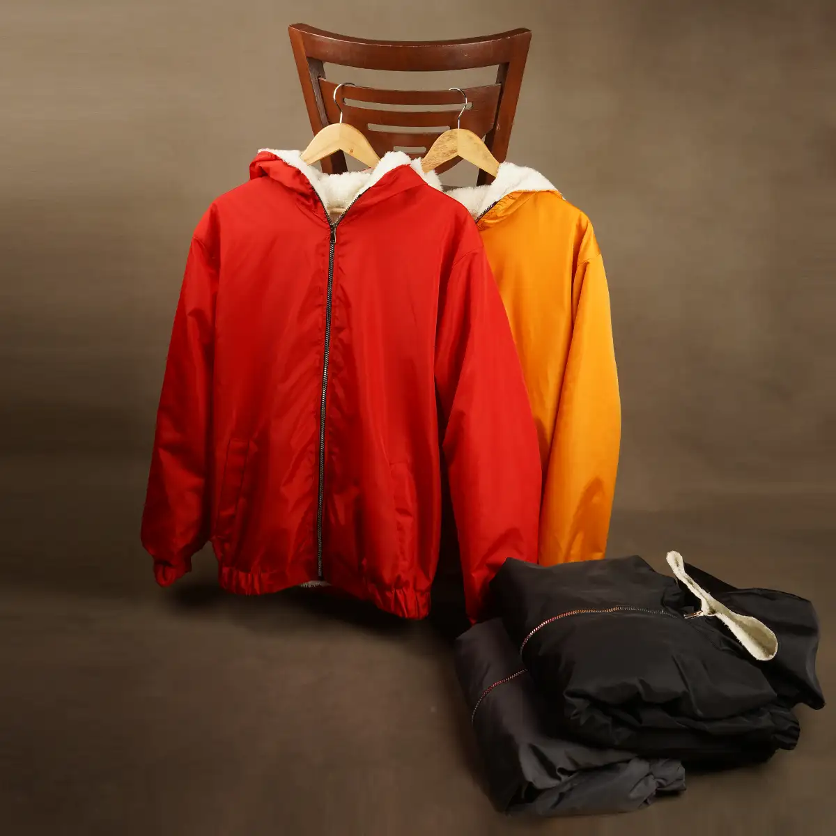 کاپشن داخل پشمی مردانه طوسی مدل Massoud