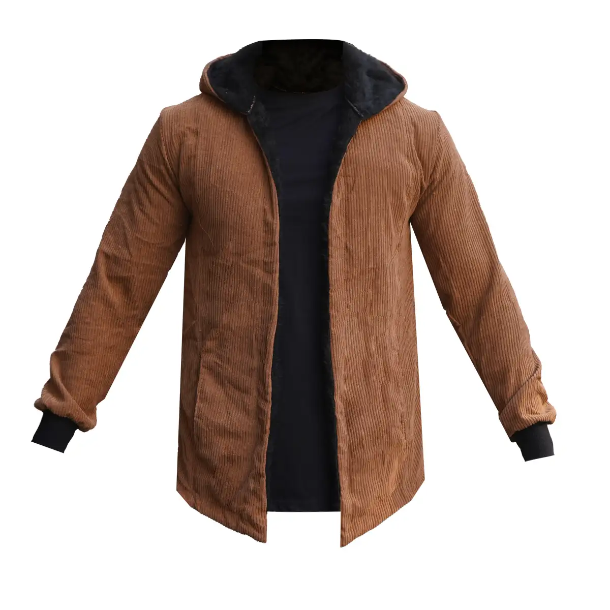 شنل مردانه مخمل کبریتی قهوه ای مدل Alam