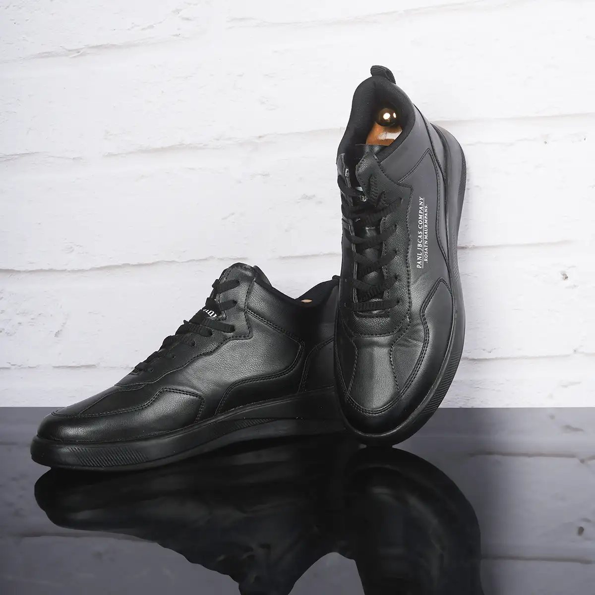 کفش تخت تمام مشکی ساقدار مردانه مدل Anatomic