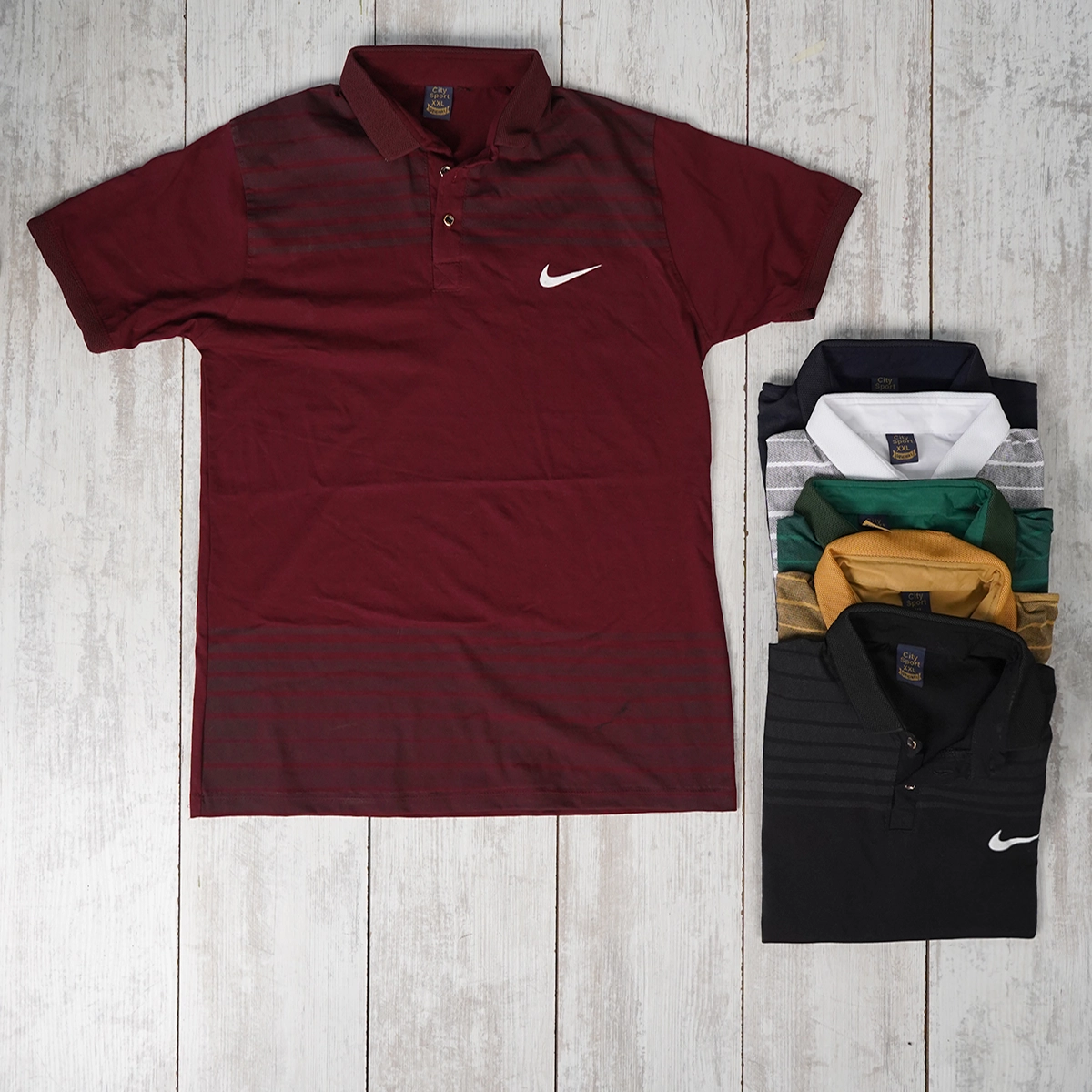 تیشرت یقه دار راه راه زرد مدل Farhan