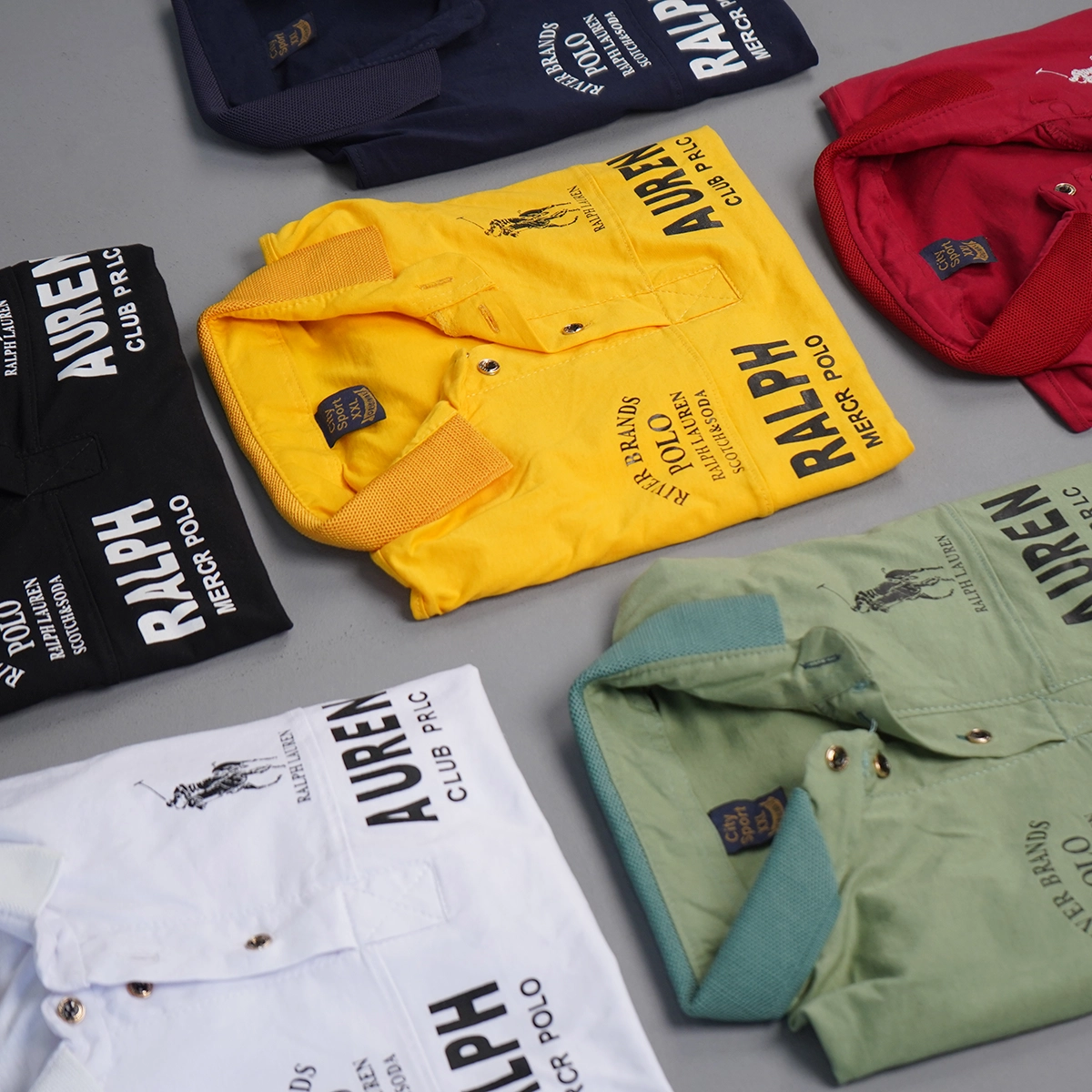 تیشرت یقه دار سفید مردانه مدل Ralph