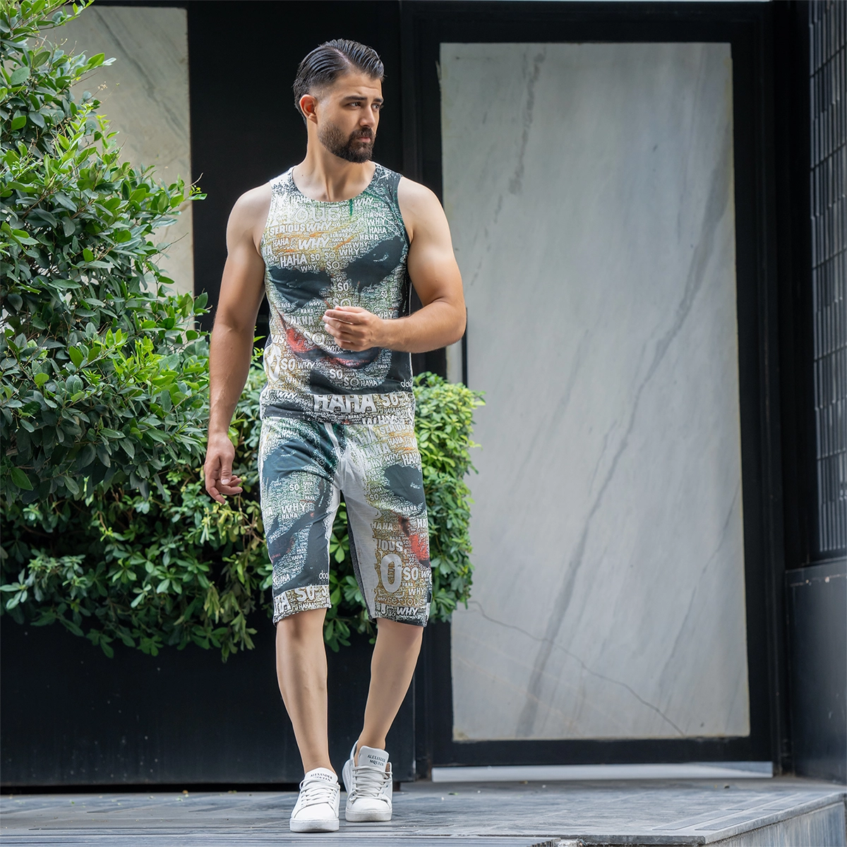 ست رکابی شلوارک مردانه طرح جوکر