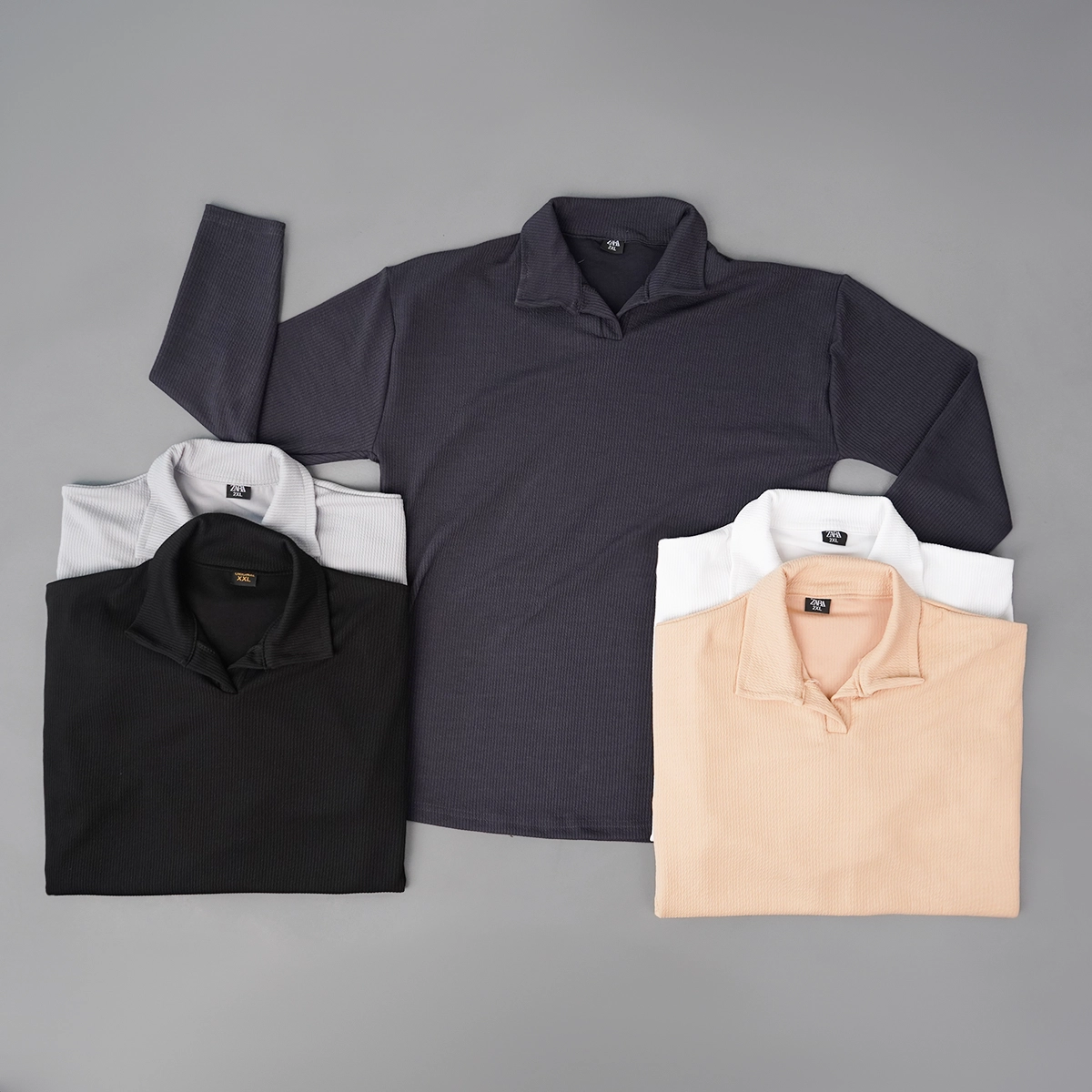 بلوز کبریتی یقه دار مردانه طوسی مدل Tami