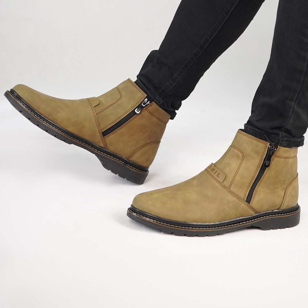 نیم بوت خاکی مردانه مدل Farzam