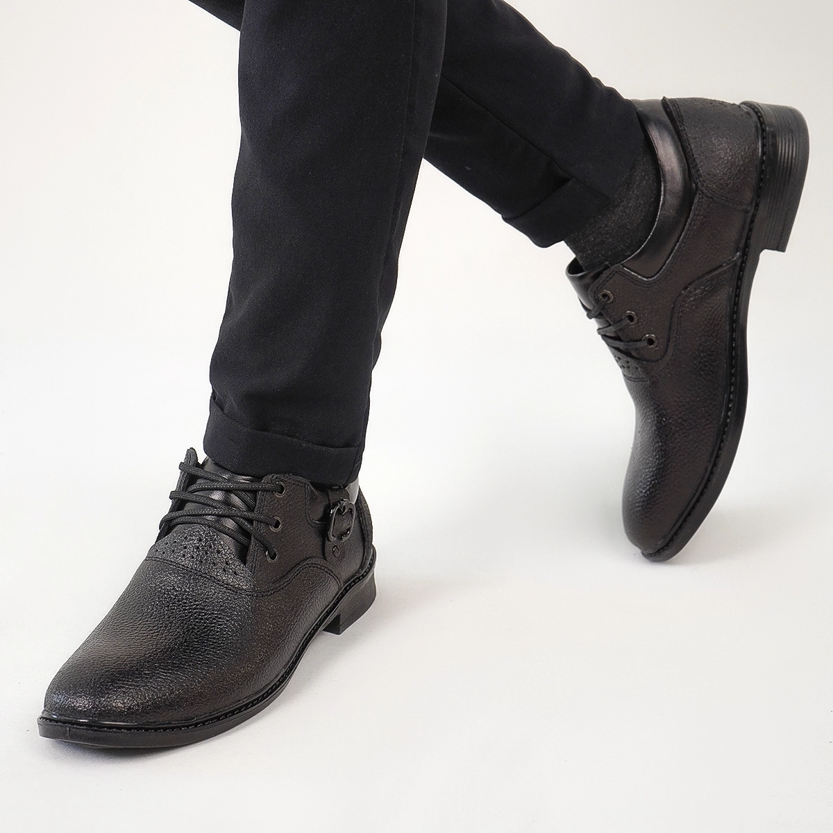 کفش رسمی مردانه سگک دار مشکی مدل Albert