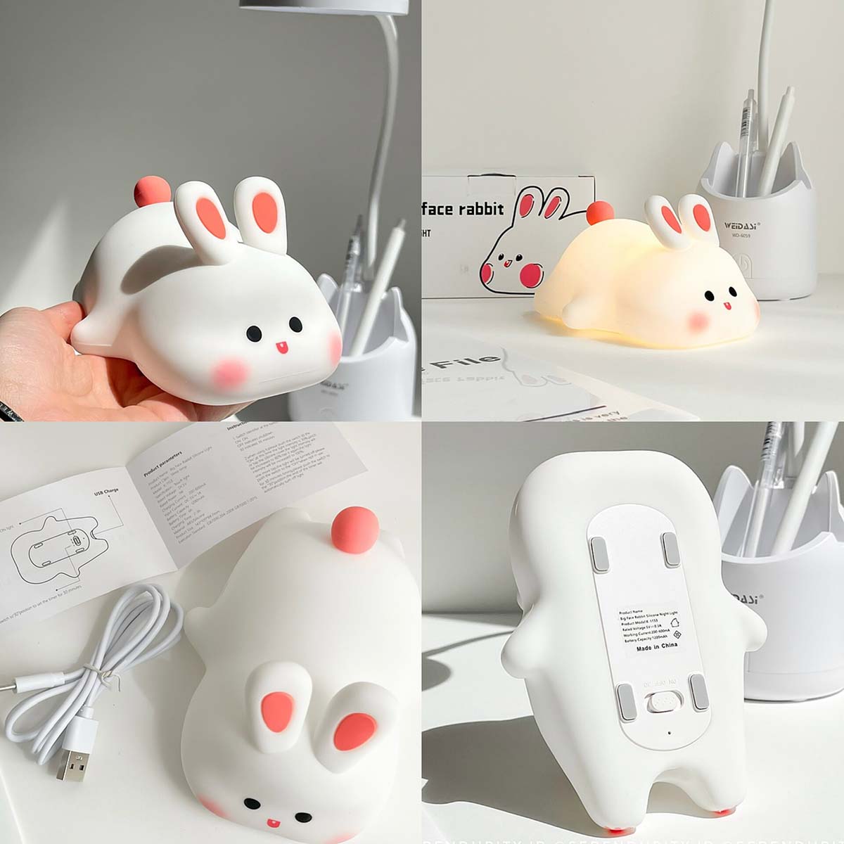 چراغ خواب فانتزی لمسی مدل خرگوش